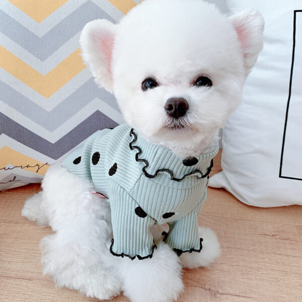 Dot turtleneck dog bottoming shirt - Image 5