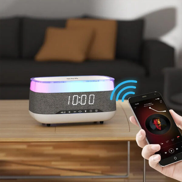 Intelligent Multifunctional Alarm Clock Bluetooth Speaker Wireless Charger Fast Charge Clock Atmosphere Night Light Home Decor - Image 9