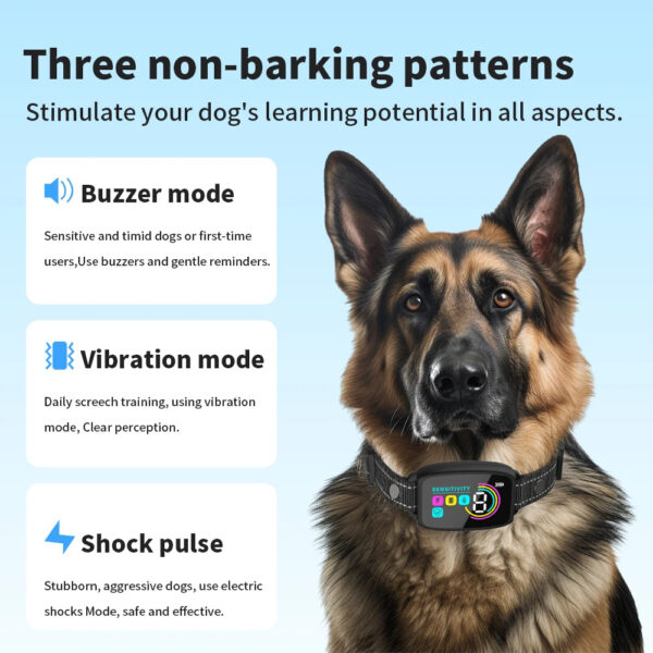 Smart Automatic Anti Barking Dog Collar Rechargeable Bark Stopper Stop Barking HD Digital Display IP67 Waterproof Collar For Dogs Pet Products - Image 6