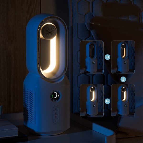 New Multi-functional Bladeless Fan Bluetooth Speaker LED Night Light For Home Room Decoration - Image 3